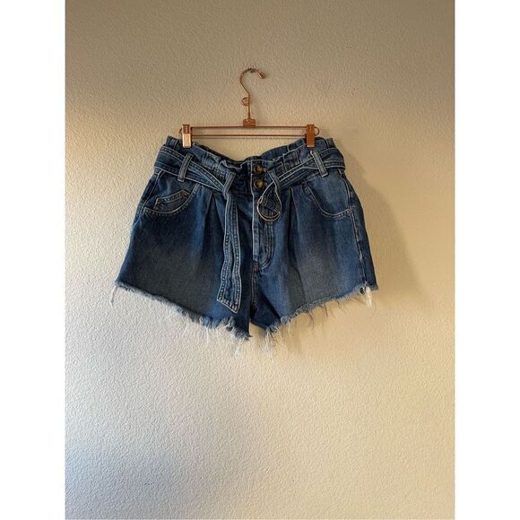 Free people denim paperbag waist short high rise size medium‎ - Picture 1 of 6